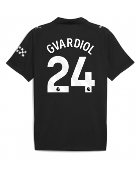 Manchester City Josko Gvardiol #24 Maglia Gara Trasferta Repliche 2025-26 Maniche Corte